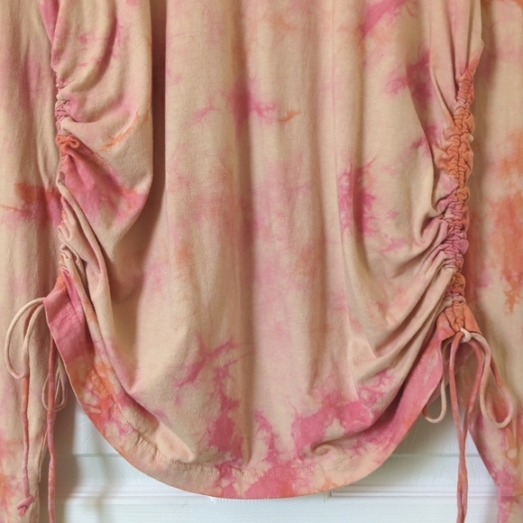 Pink Victoria's Secret Campus Tie Dyed Cinched Side Long Sleeve Crewneck Tee M - Picture 7 of 13